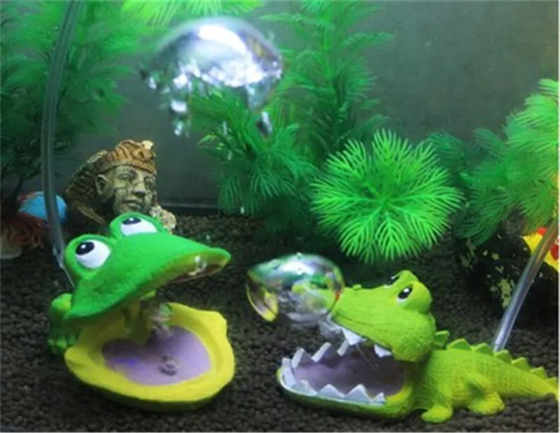 1PC Aquarium Decoration Air Bubbles Stone Reisn Shark Frog Ornament