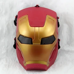 Máscara facial táctica de Iron Man, máscara de malla completa con Calavera, juego de guerra del ejército militar, caza, tiro, Airsoft, Paintball, Cosplay, Halloween