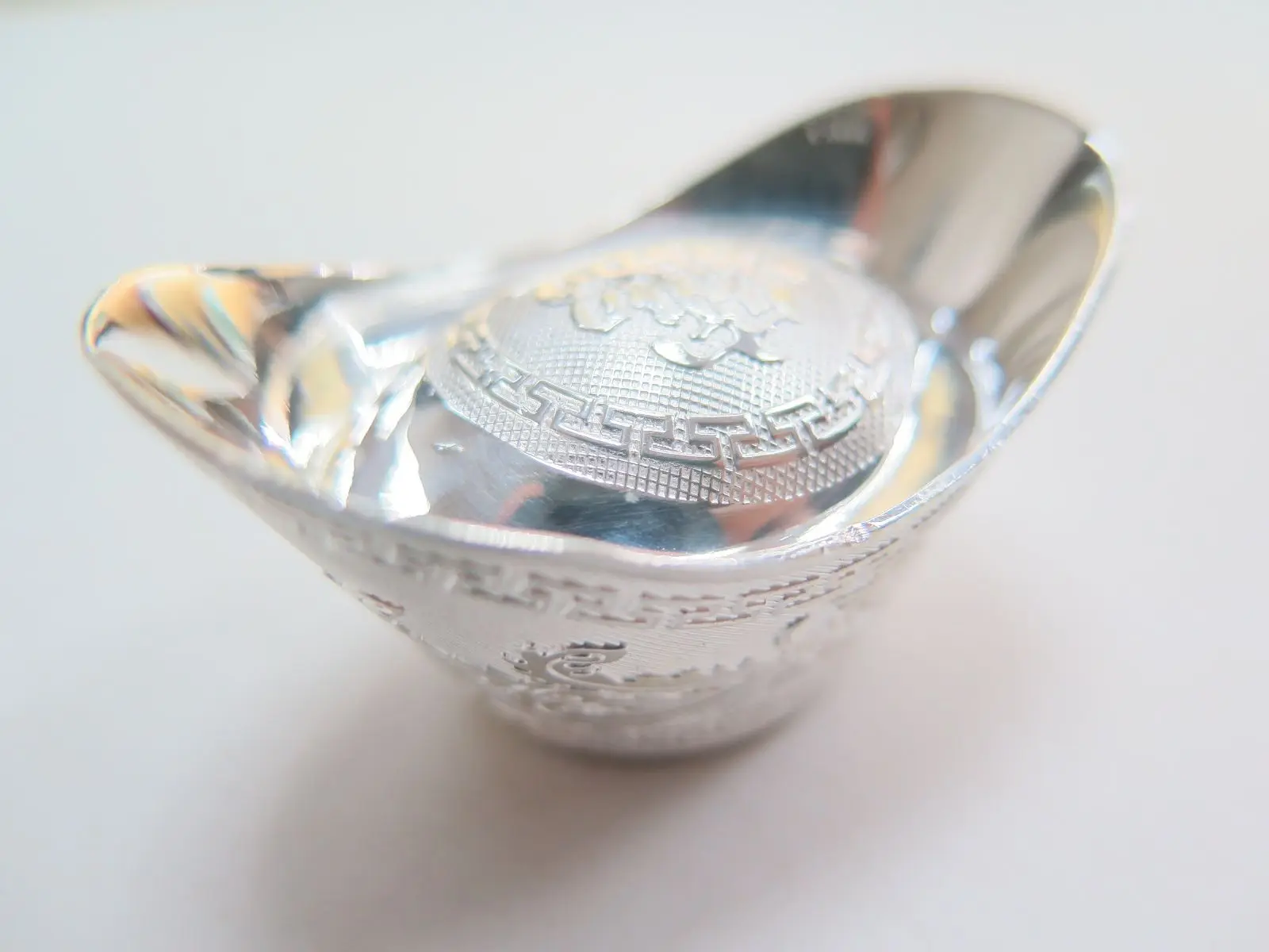 

New Pure 990 Sterling Silver Bless Word Lucky Shoe-shaped Silver Ingot Pendant