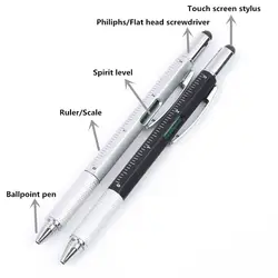 1 шт. 5 в 1 Творческий Многофункциональный Шариковая ручка Сенсорный экран ручка Отвёртки Линейка Горячая подарок Мода