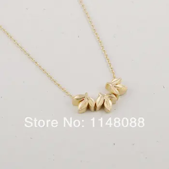 

New Fashion Hotting Sale High Quality Gold Silver Charming Style Shining Trendy Triple Laurel Leaf Necklace