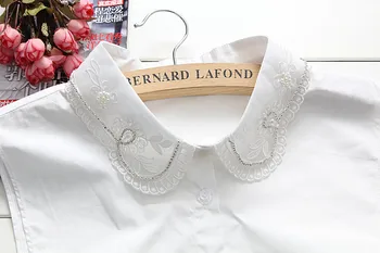

New fake collar blouse beads rhinestone collar white shirt false high-end party Fashion Blouse Detachable half shirt removable