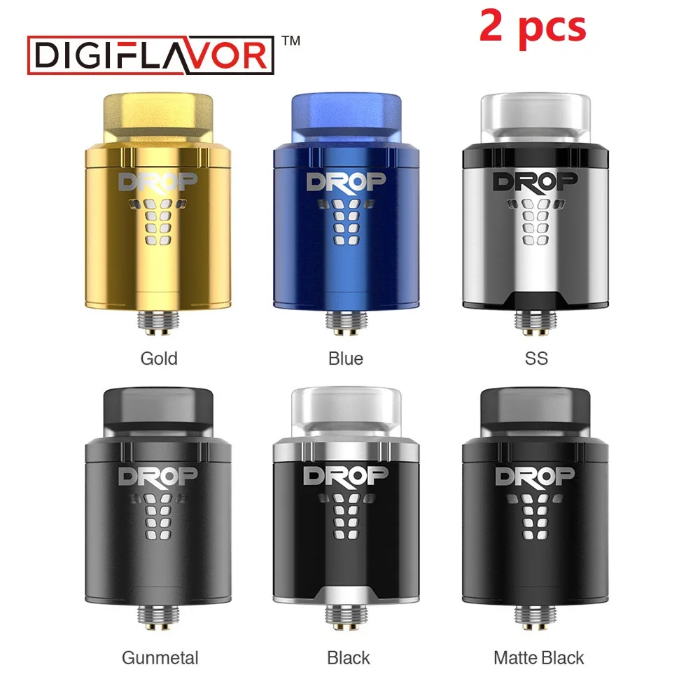 

Big sale! 2PCS Digiflavor Drop RDA electronic cigarette tank large post-holes vs hellvape dead rabbit RDA vape tank 24mm RDA