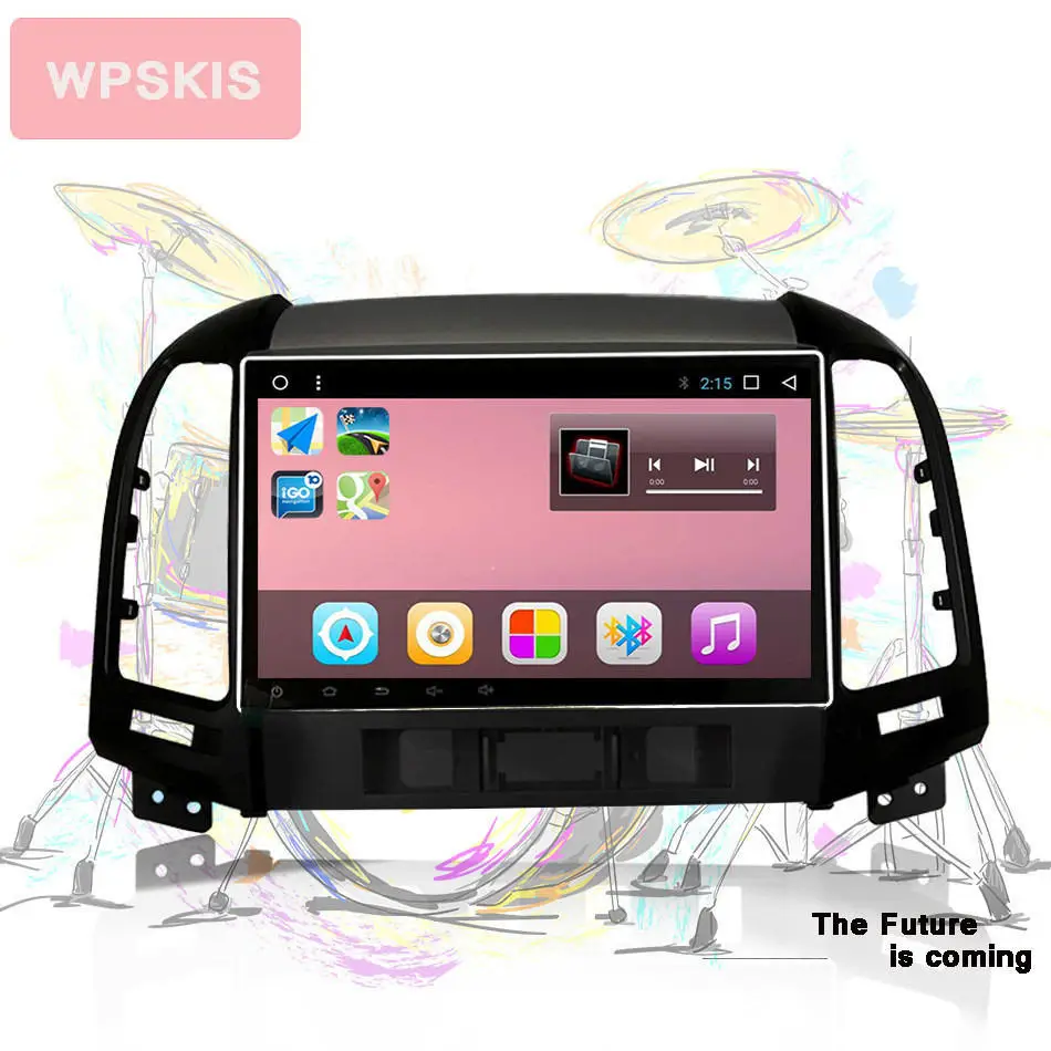 Clearance Octa Core 1024x600 Android 9.0 Car DVD GPS for Hyundai Santa Fe 2006-2011 with BT Radio Wifi 3/4G Mirror-Link Head Units 4+64G 1