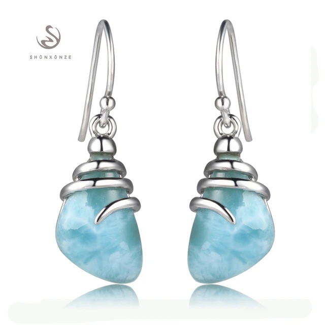 Eulonvan 925 Sterling Silver Larimar Earrings Christmas Gifts For Eulonvan 925 Sterling Silver Larimar Earrings Christmas Gifts For Women Jewelry Accessories Explosion Models Aliexpress