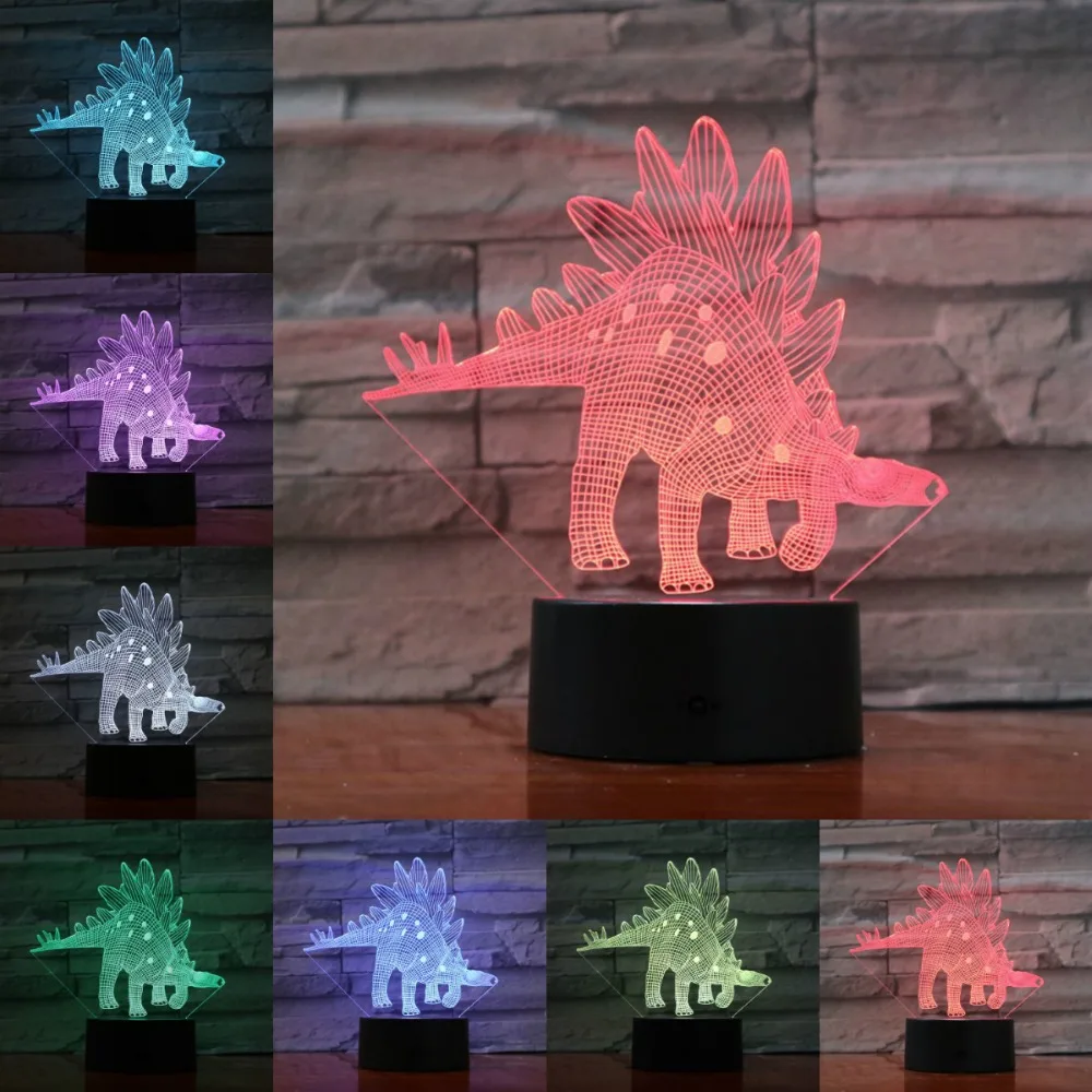 3D Dinosaur Lamp Raptor Pterosaur Table Beside Night Light Kid Boy Gift Creative Animal Atmosphere Lighting LED Touch RemoteBase