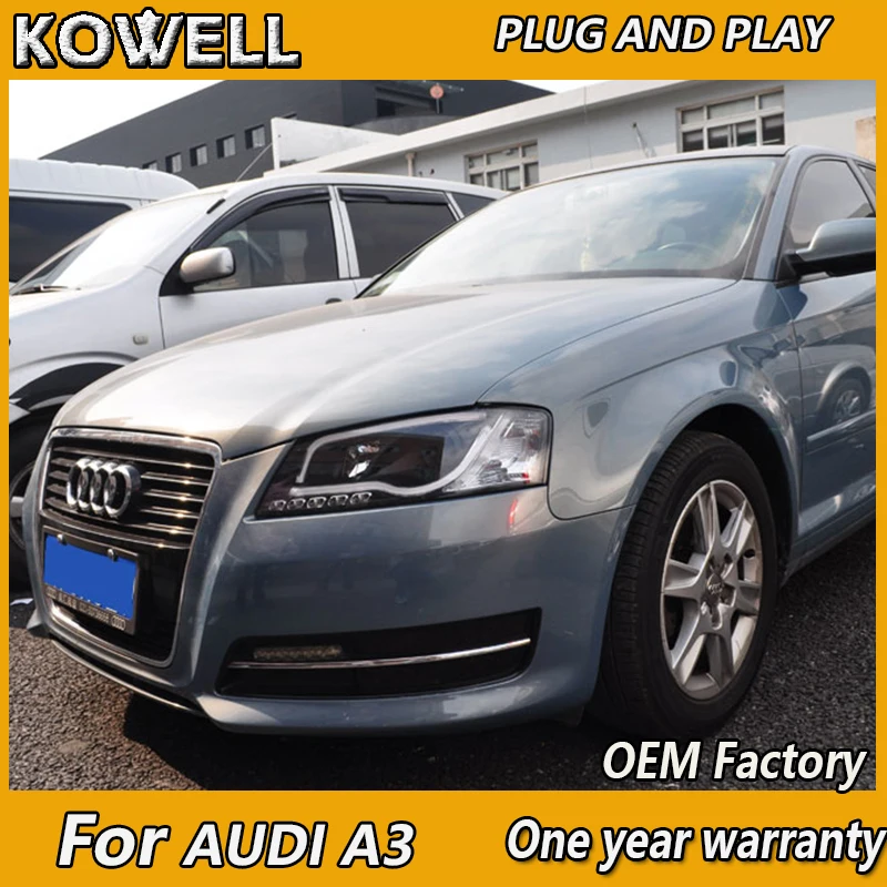 Стайлинг автомобиля KOWELL для Audi A3 светодиодный ные фары 2008 2012 биксеноновые DRL