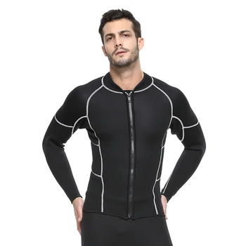 

SBART Neoprene Men Scuba Diving Suit 3mm Keep Warm Anti-Jellyfish Wetsuit Jacket Snorkeling Kite Surfing Spearfishing Swimwear N