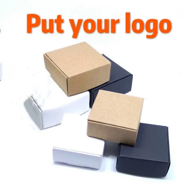 

50pcs paper box White Black Kraft box for packaging Brown handmade gift soap paper boxes candy gift box