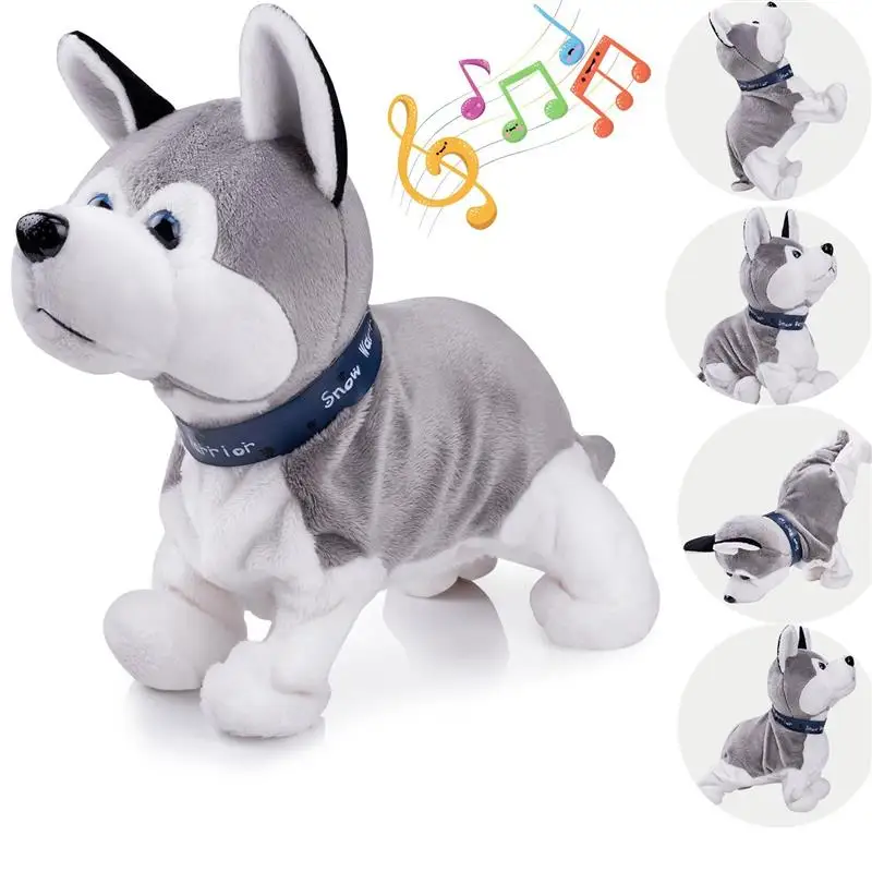 

Interactive Puppy Plush Electronic Toy Dog Clap Sound Touch Control Pet Puppy 8 Action Bark Walk Sit For Kids And The Aged Husky