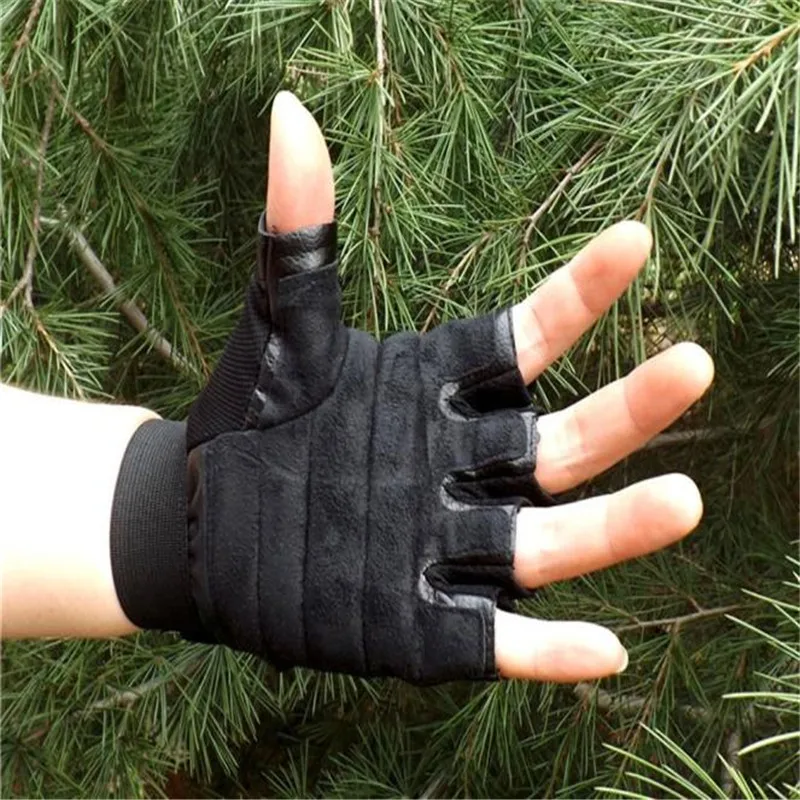 Men Gym Exercise Training Sport Fitness Sports Half Finger Leather Gloves Hand Gloves guantes eldiven handschoenen 40FE1813