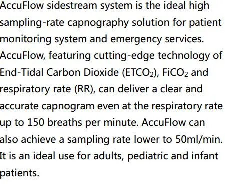 Accuflow Etco2 Сенсор побочный Сенсор модуль системы монитора пациента ETCO2 монитор Отрегулируйте дыхание машина Fico2 capnography