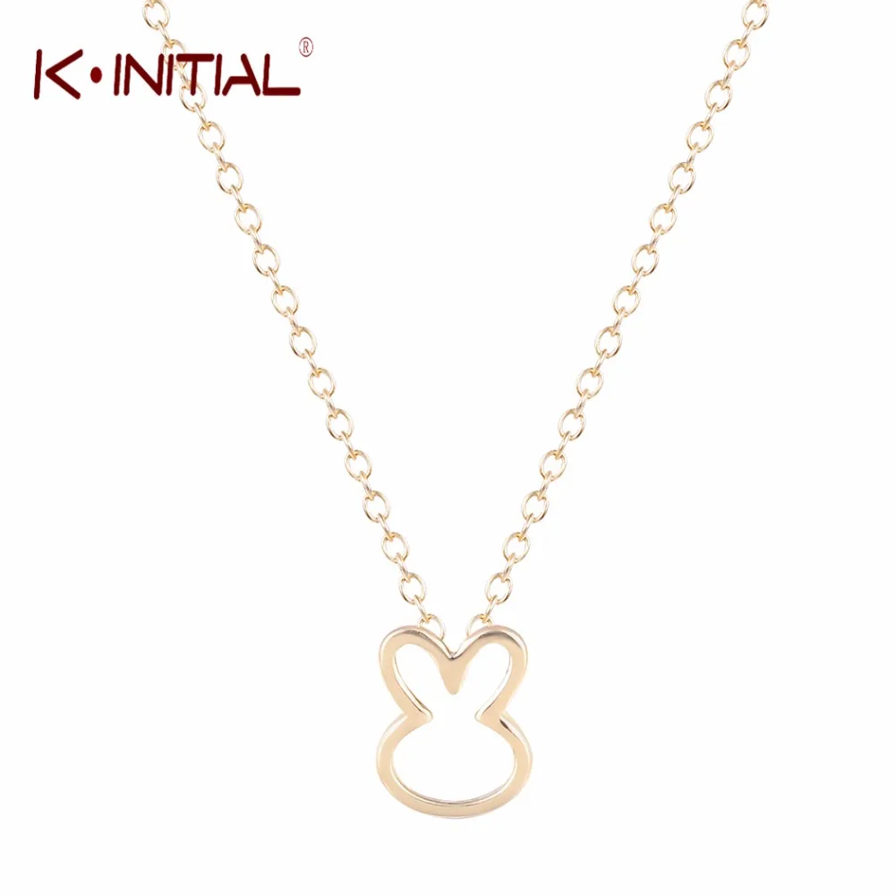 Kinitial kolye Bunny Necklace Rabbit Choker Necklaces For Women Funny &amp Pendants Chain bijoux lapin Jewelry | Украшения и