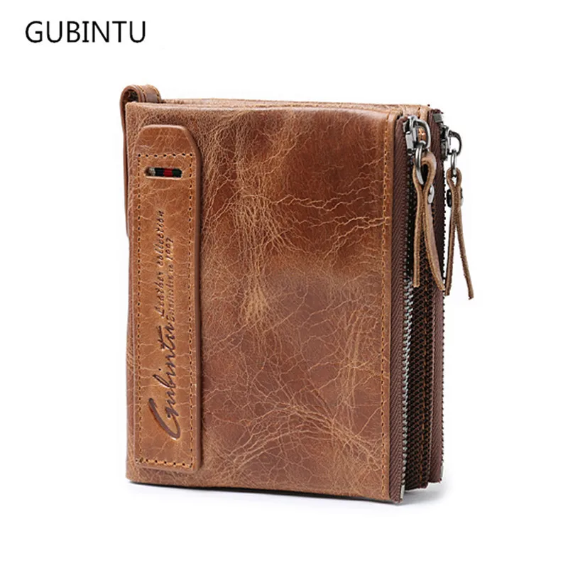 

GUBINTU New Fashion Men Pu Leather Vintage Card Cash Holder Bifold Function Wallet Purse Males Photo Holder Protable Purse Jan5