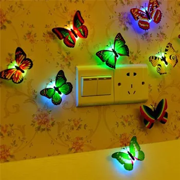 

Lovely Butterfly LED Night Light Color Changing Light Lamp Beautiful Home Decorative Wall Nightlights Color Random