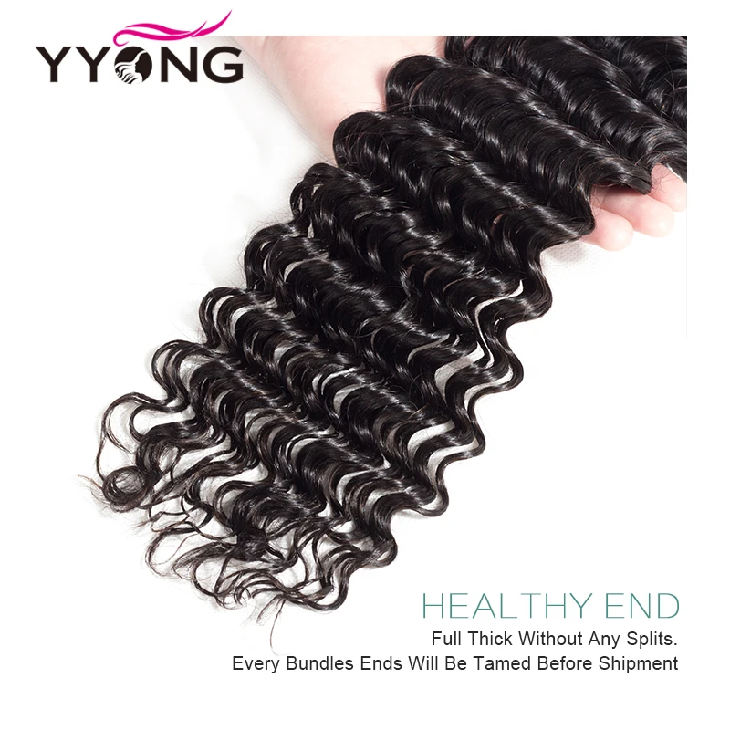 Yyong Hair Brazilian Deep Wave Human Hair 3 Bundles With 4*4 Free Part Lace Closure Deep Wave Bundles With Closure Remy Hair Yyong Hair Brazilian Deep Wave Human Hair 3 Bundles With 4*4 Free Part Lace Closure Deep Wave Bundles With Closure Remy Hair