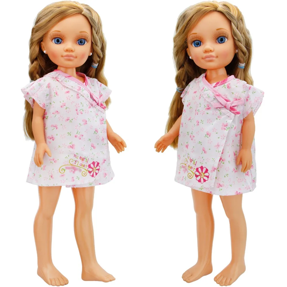 

Cute Pink Floral Bowknot Dress Casual Party Dating Wear Pajamas Homewear Clothes Accessories for Nancy Doll 16 Inch Girl's Toy
