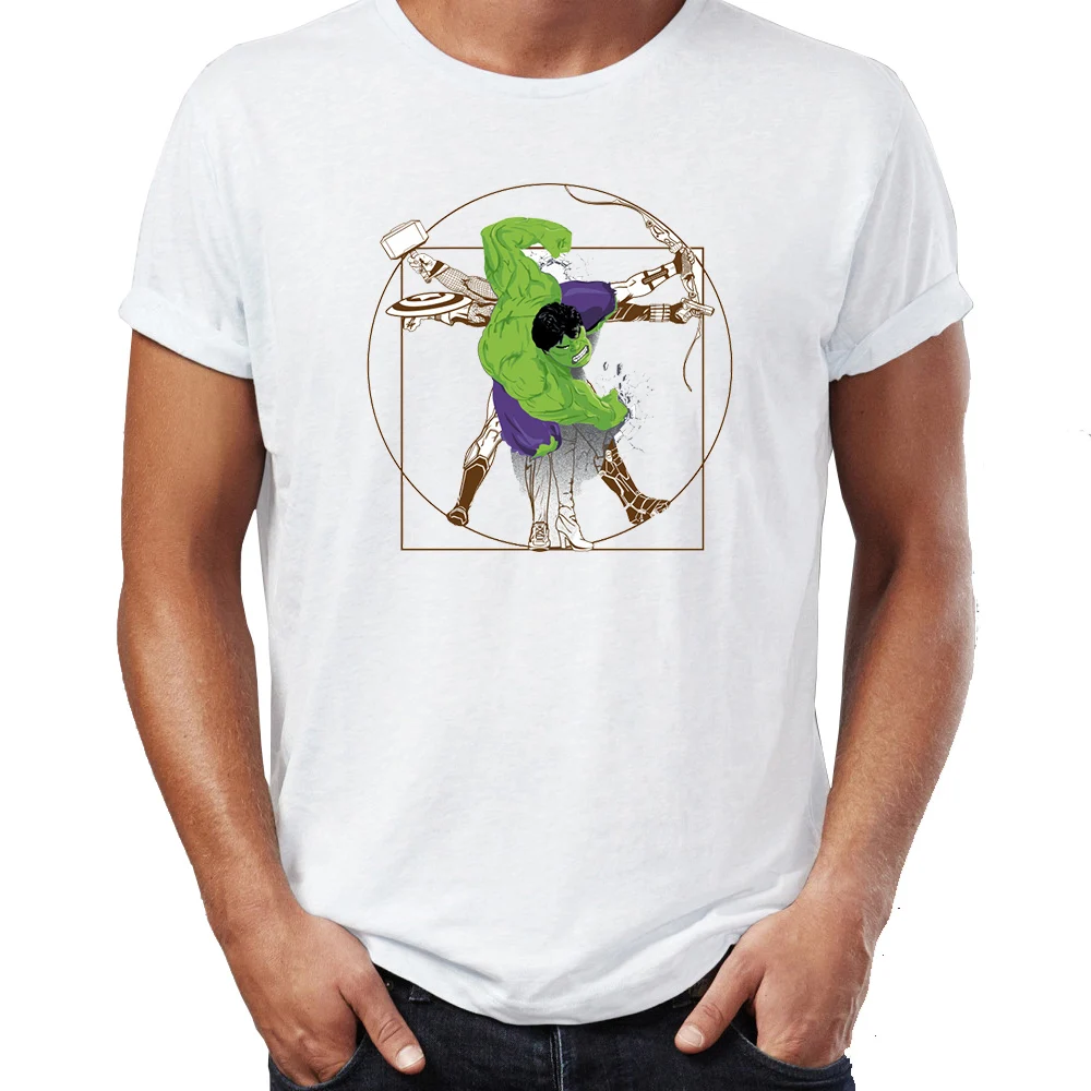 

Summer Men's T-shirt Hulk Smash Vitruvian Man Batman Alien Artwork Awesome Tshirt Cool Funny Tees Tops Harajuku Streetwear