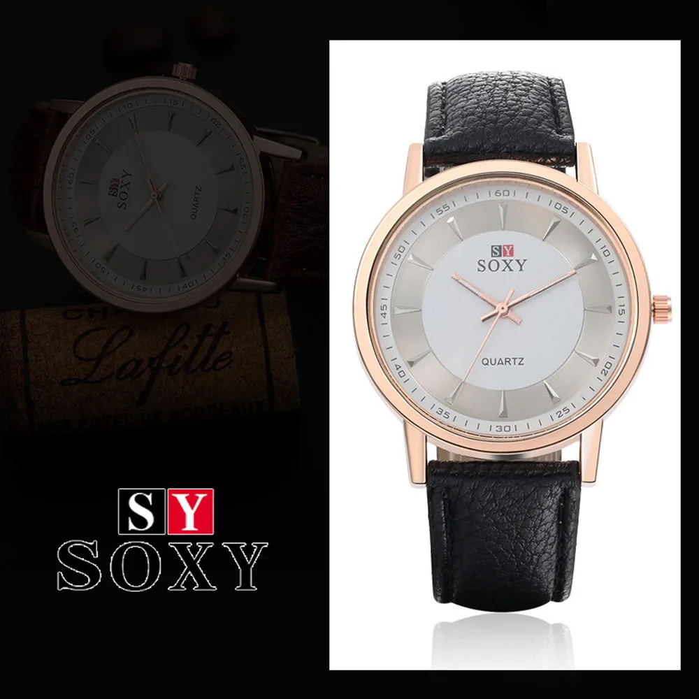 

montre-homme New Fashion 2018 Stainless Steel Leather High-end Men's Business Quartz Watch in Six different Style High Quality