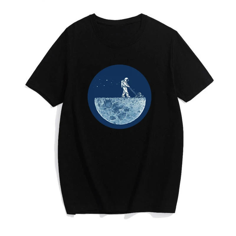 ZSIIBO Летняя женская футболка с принтом Луны Повседневная Свободная хлопковая Футболка с круглым вырезом и коротким рукавом женская футболка harajuku футболка панк
