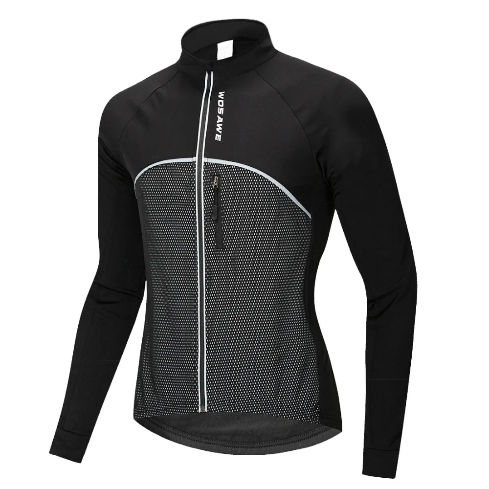 WOSAWE Cycling Jacket Thermal Fleece Winter Mountain Bike Windproof ...