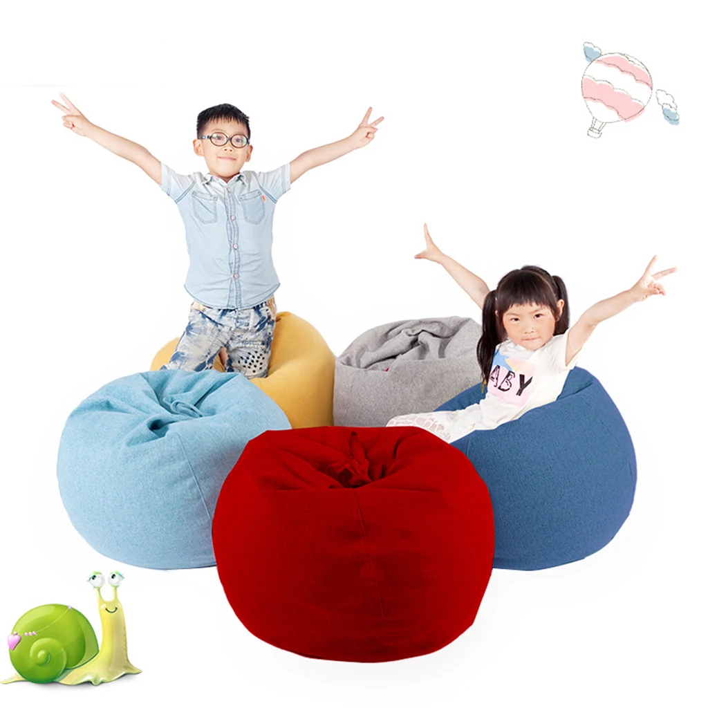 

75*60CM Large Small Lazy Sofas Cover Chairs without Filler Linen Cloth Lounger Seat Bean Bag Pouf Puff Couch Tatami Living Room
