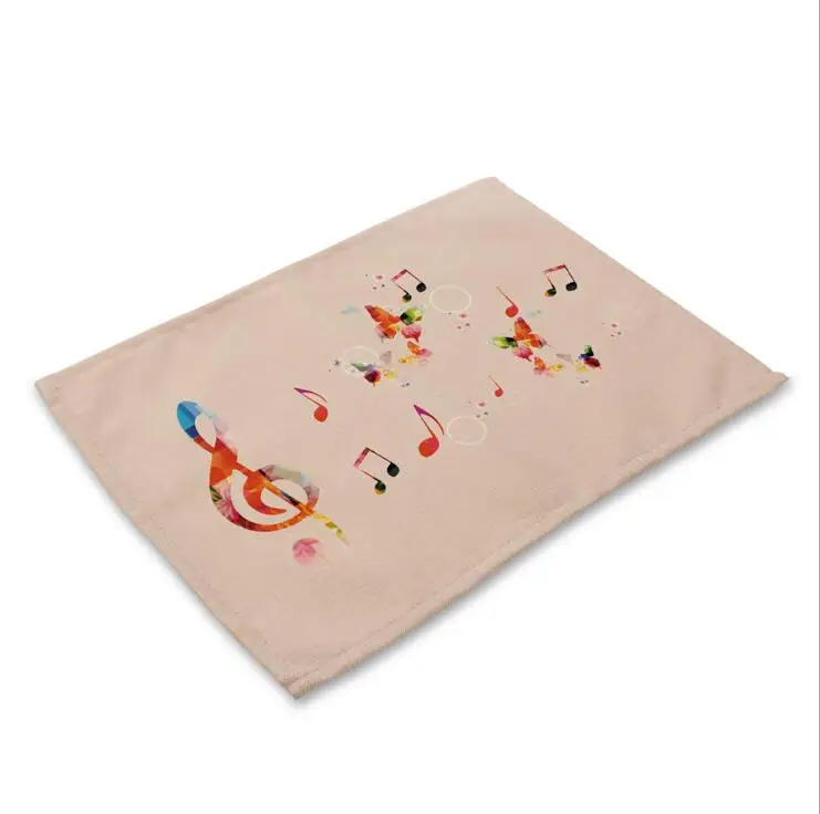 Музыкальная нота столовых коврик из ткани Настольный декоративный коврик Кухня Posavasos Manteles individuales Onderzetters H081 - Цвет: 5