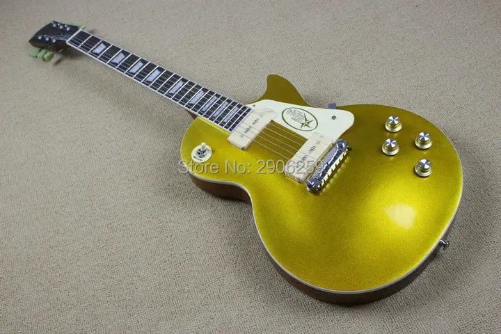 Custom Shop lp standard electric guitar '53 goldtop lp guitar P90 wax pickups one piece bridge ,real gutiar pics free shipping Custom Shop lp standard electric guitar '53 goldtop lp guitar P90 wax pickups one piece bridge ,real gutiar pics free shipping