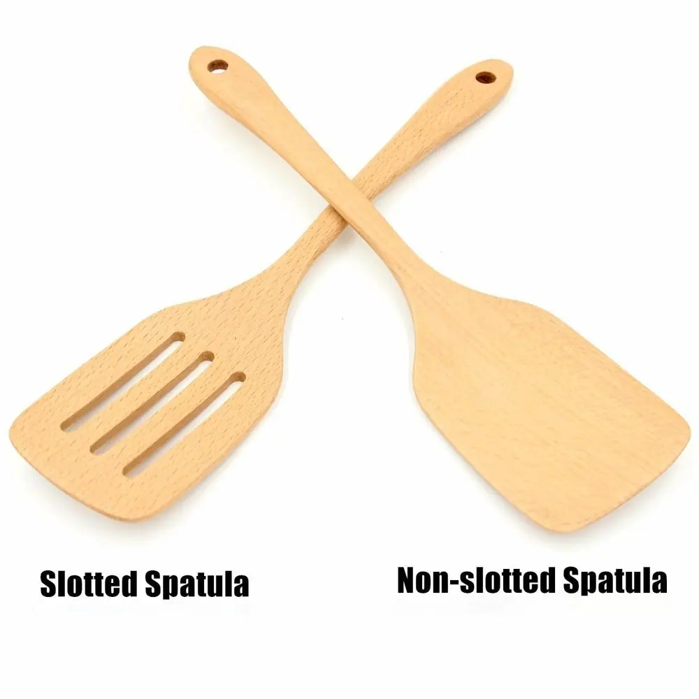 Beechwood Non Stick Wood Turne Spatula Set Cooking Utensils Eco