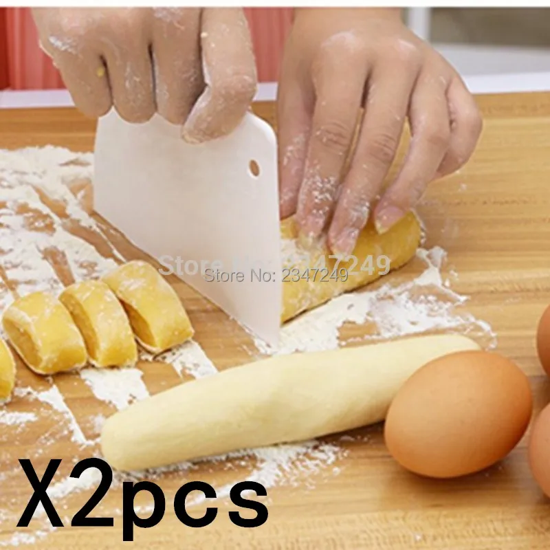 

2pc Steel Pizza Dough Scraper Cutter Baking Pastry Spatulas Fondant Cake Decoration Tools Kitchen Accessories