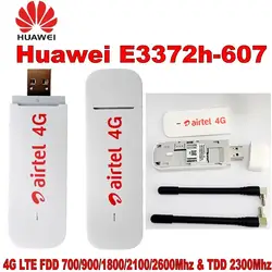 Разблокировать HUAWEI E3372 E3372h-607 150 Мбит/с 4 г LTE USB модем двойной телевизионные антенны порты и разъёмы Поддержка Все