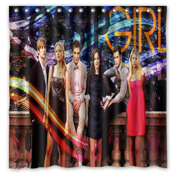 

High Quality 180*180cm Gossip Girl Modern Style Waterproof Fabric Bathroom Shower Curtain With Hooks Free Shipping