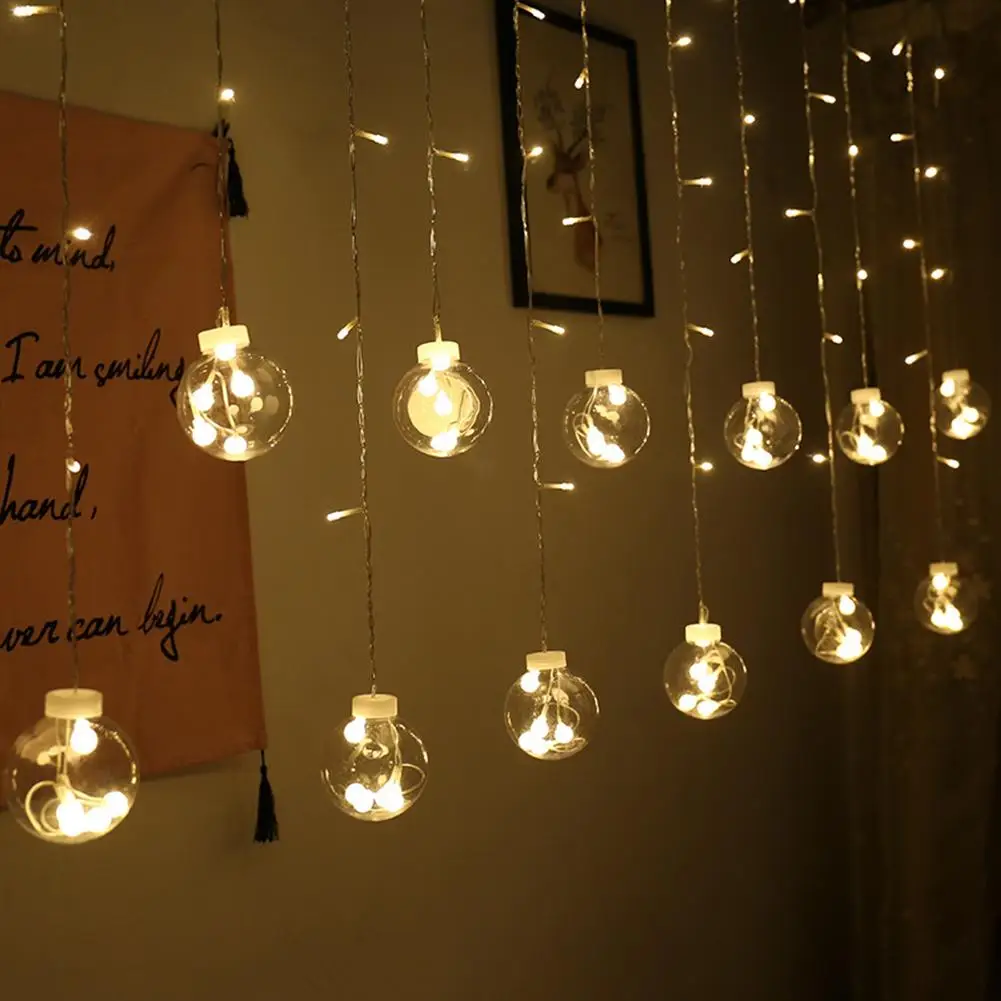 

138led LED Fairy Tale String Lights Droop Curtain Battery Powered EU Plug Romantic New Year Garden Xmas Wedding Party Decoration