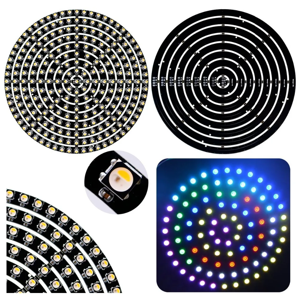 WS2812B SK6812 RGB RGBW кольцо 93 241 Led s 5050 + теплый белый/RGB белый светодиодный кольцевой