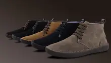 US6-10 Winter suede Leather Men bended wool classic chukkas Boots causal walking shoes snow boots