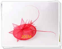 16 colores Elegante fascinators sinamay con plumas de flores para el pelo de la boda accesorios nupciales sombreros headwear partido OF1540