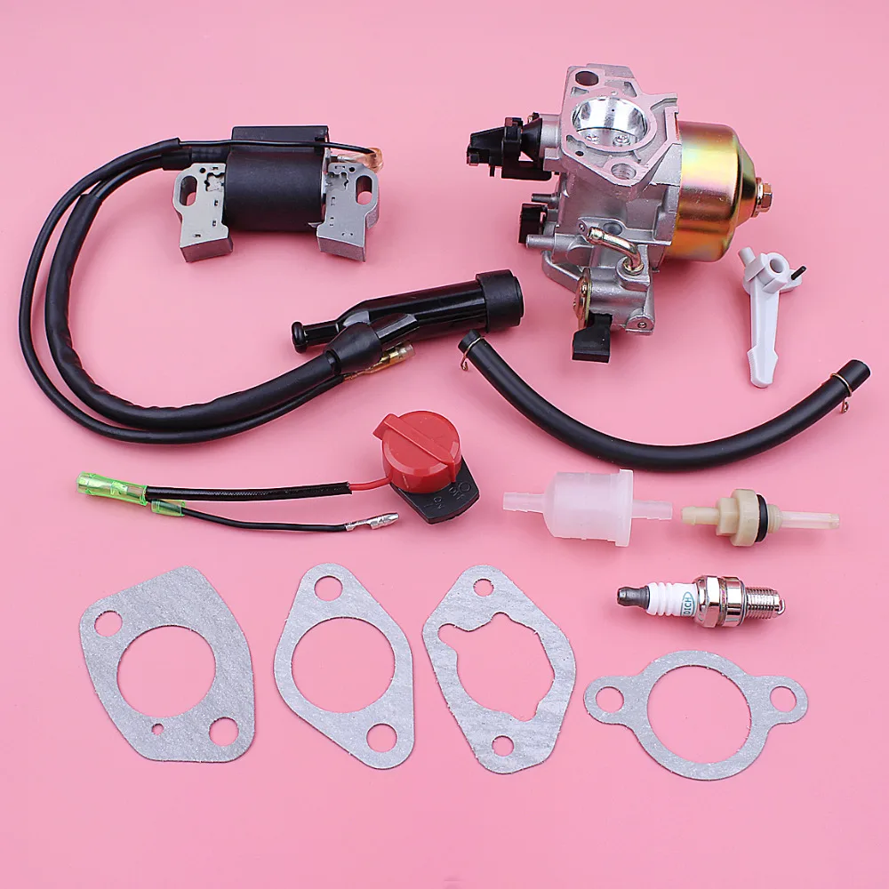 Carburetor Carb Ignition Coil For Honda GX390 13HP GX 390 Lawn Mower Engine Motor On off Stop Switch Fuel Joint Filter Kit Carburetor Carb Ignition Coil For Honda GX390 13HP GX 390 Lawn Mower Engine Motor On off Stop Switch Fuel Joint Filter Kit