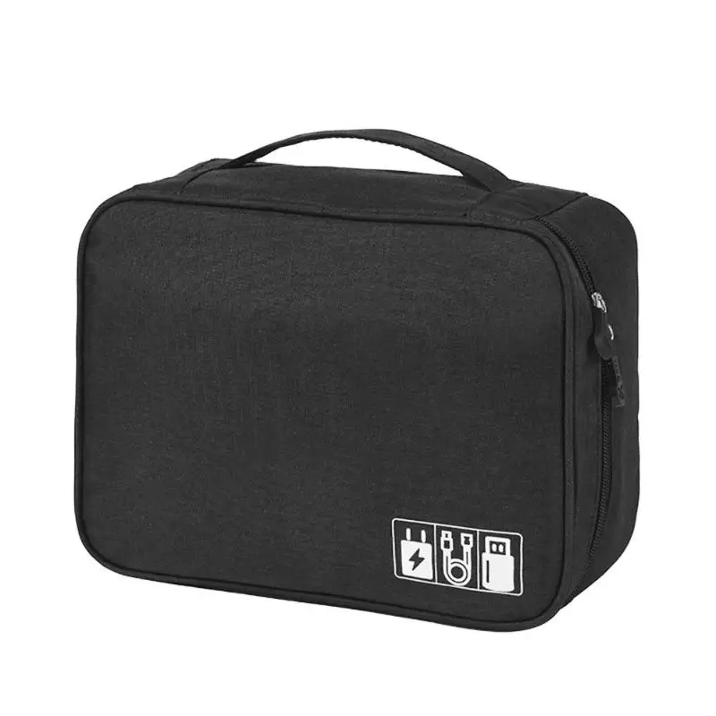 

Portable Black Waterproof Travel Data Cable Storage Bag For Digital USB Gadget Cosmetic Hard Drive Bag Case Makeup Organizer Bag