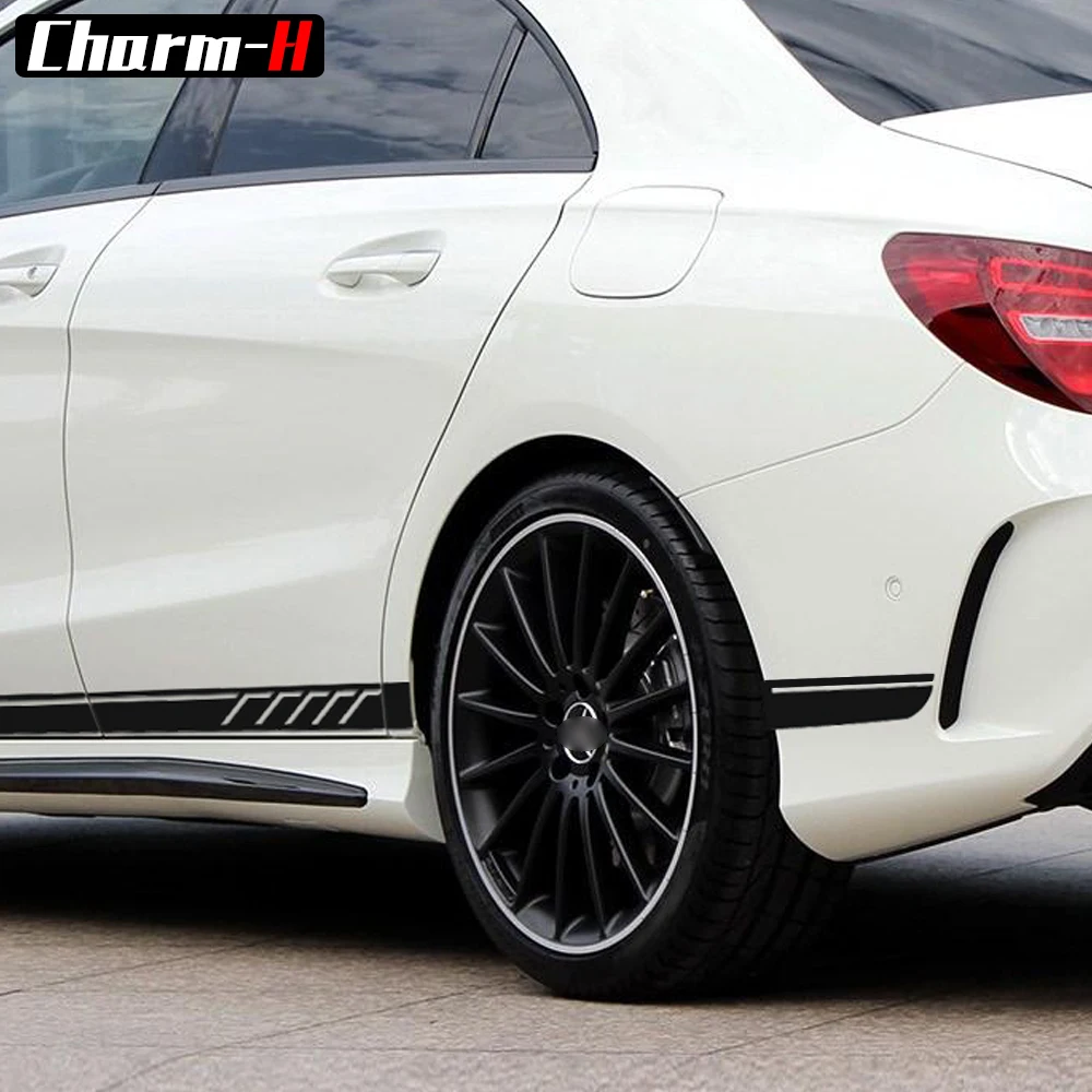 507 наклейки с боковыми полосками C63 AMG Edition для Mercedes Benz W204 C Класс Stickers-5D углеродное волокно/черный/желтый/белый/серебристо-серый