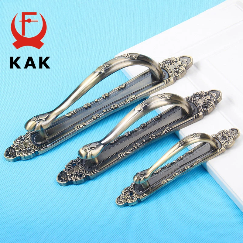 

KAK Vintage Bronze Door Handles Zinc Alloy Pulls Sliding Door Handles Bedroom Door Cabinet Handles Furniture Handle Hardware