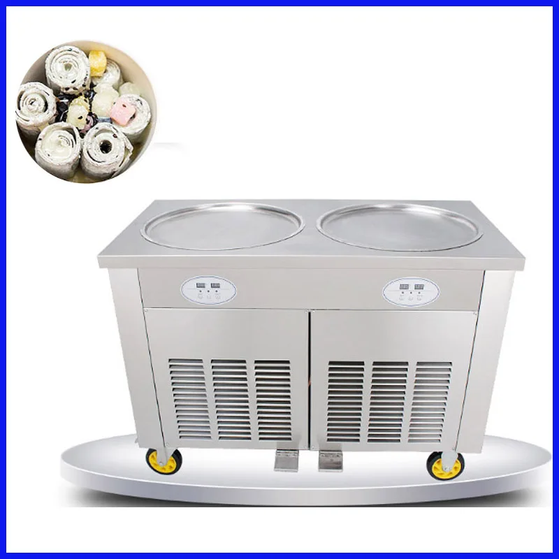 Double round pan 450mm fry fried ice cream machine philippines thailand