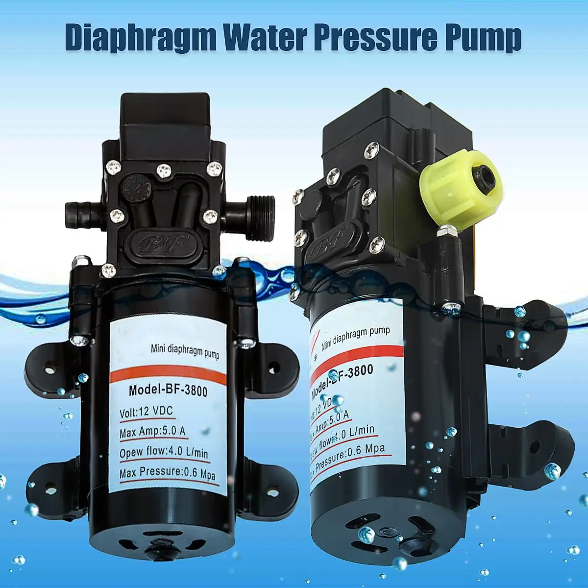 

DC 12V 4L/Min Water High Pressure Diaphragm Water Pump Self Priming Pump Automatic Switch