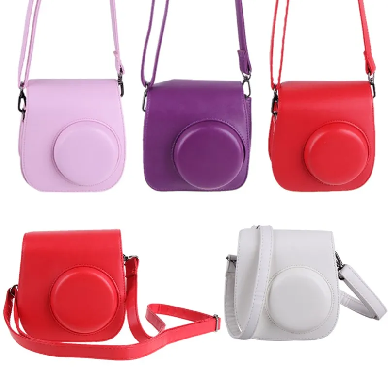 Чехол из искусственной кожи на ремешке для камеры Polaroid Photo Camera Bag Protector Holster for Fuji