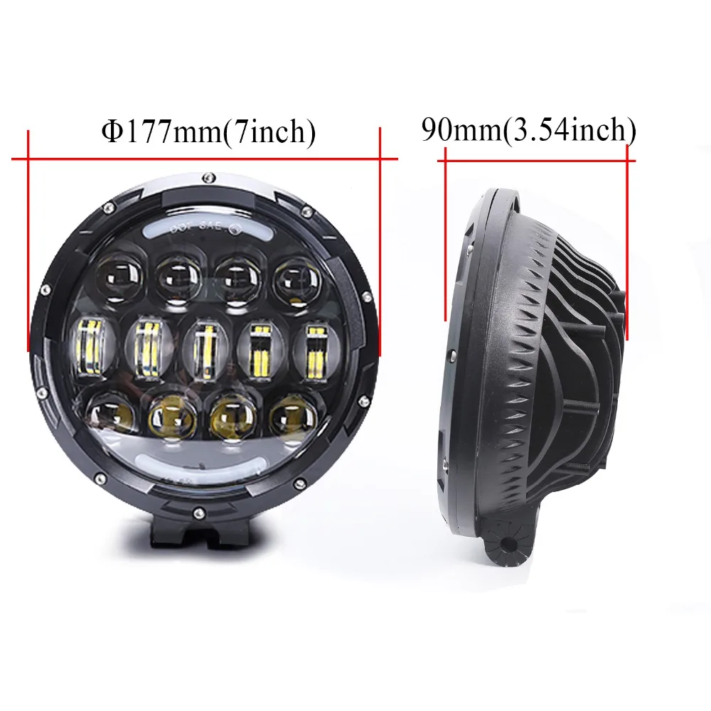 

7 inch 105W led headlight high low beam led work light with DRL parking light for jeep wrangler land rover Construction, Camping