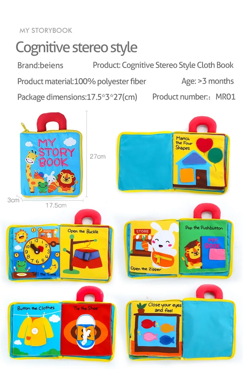 Brinquedos do Bebê para Crianças Livros para Crianças Brinquedos do Bebê Beiens Aprendizagem Precoce Animais Veículo Floresta Montessori Cartões Macios Pano & 13 Computers & Electronics