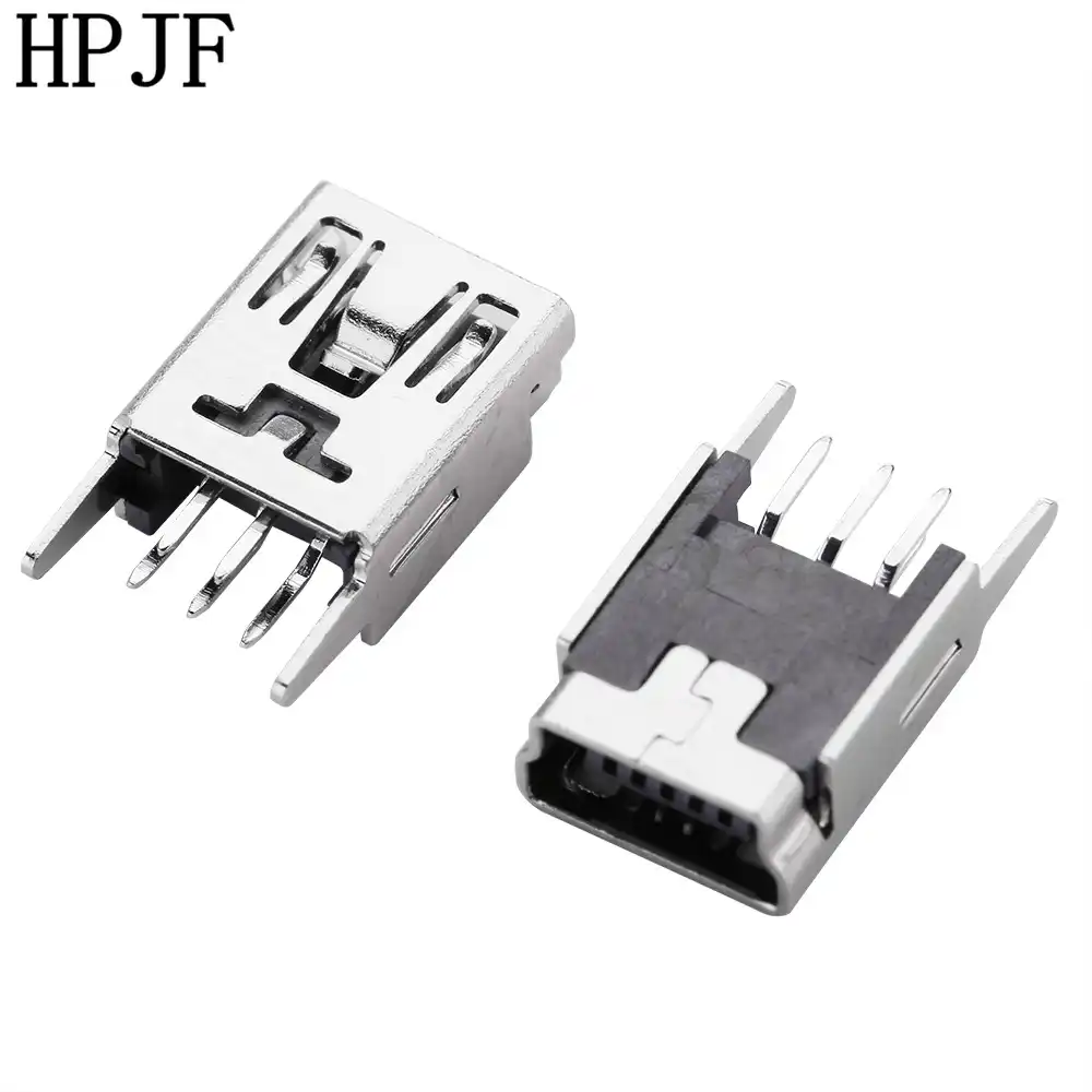 10Pcs Mini USB 5 Pin Female SMT SMD Type B PCB Socket Connector 2 Legs