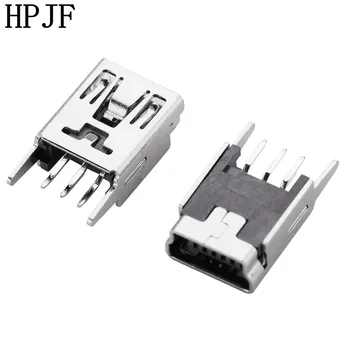 

10PCS Mini USB Type B Female 5 Pin DIP 2 pin Vertical Leg PCB Socket Connector