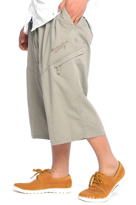 Мужские летние повседневные шорты из хлопка длиной до икры, свободные мужские шорты-карго, большие размеры, широкие шорты, XL-6XL