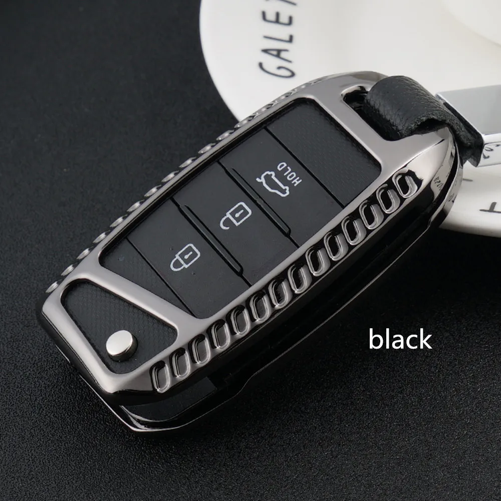 

car accessories Car Key Case Cover Galvanized Alloy 3Button For Kia Carens/Cerato/Forte/K2/K3/K5/K4 Car Styling