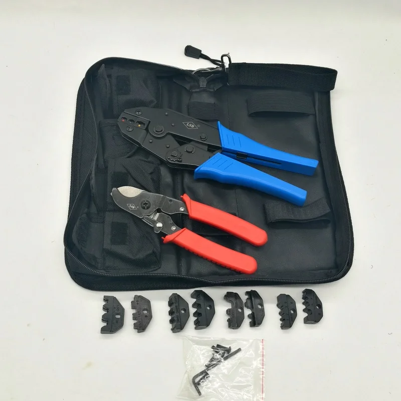 LS-K03C hand crimping tool kit for crimping terminals and connectors with cable cutter and replaceable dies crimping tool set LS-K03C hand crimping tool kit for crimping terminals and connectors with cable cutter and replaceable dies crimping tool set